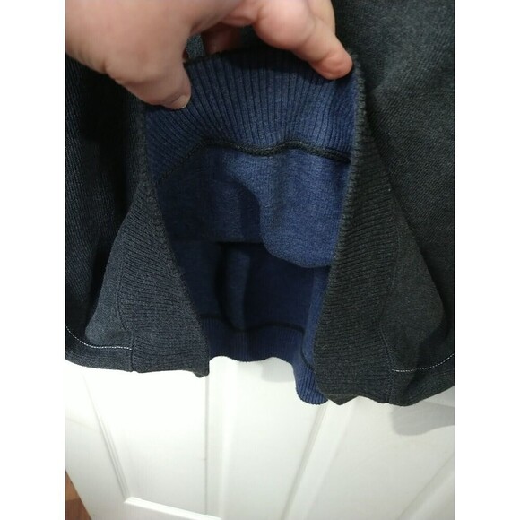 Tommy Bahama Men's Mock 1/4 Zip Grey White Stitched Pullover Sweater. Size XXL* - Picture 9 of 14